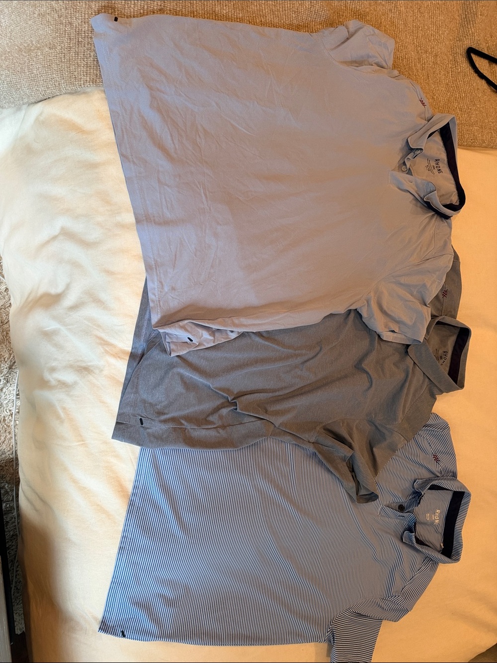 RHONE Men's Light Blue & Gray Polo and Tee Trio